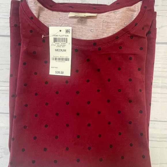 Style & Co Coral Dot Top - Picture 6 of 7